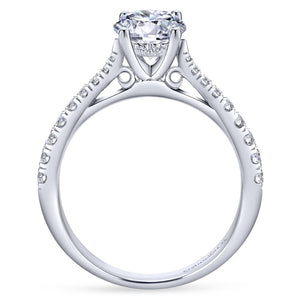 Gabriel Bridal Collection White Gold Diamond Diamond Accent Straight Engagement Ring with Cathedral Setting (0.28 ctw)
