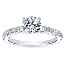 Load image into Gallery viewer, Gabriel Bridal Collection White Gold Diamond Diamond Accent Straight Engagement Ring with Cathedral Setting (0.28 ctw)