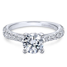 Load image into Gallery viewer, Gabriel Bridal Collection White Gold Diamond Diamond Accent Straight Engagement Ring with Four Prong Setting (0.56 ctw)