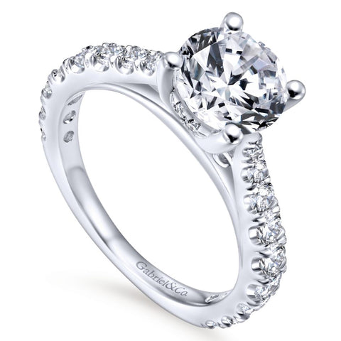 Gabriel Bridal Collection White Gold Diamond Diamond Accent Straight Engagement Ring (0.81 ctw)