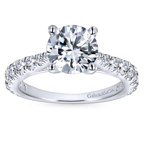 Gabriel Bridal Collection White Gold Diamond Diamond Accent Straight Engagement Ring (0.81 ctw)