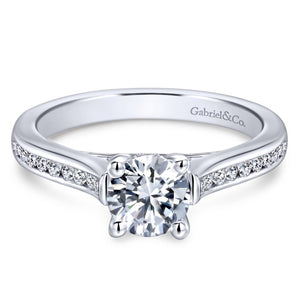 Gabriel Bridal Collection White Gold Diamond Straight Channel Engagement Ring (0.25 ctw)