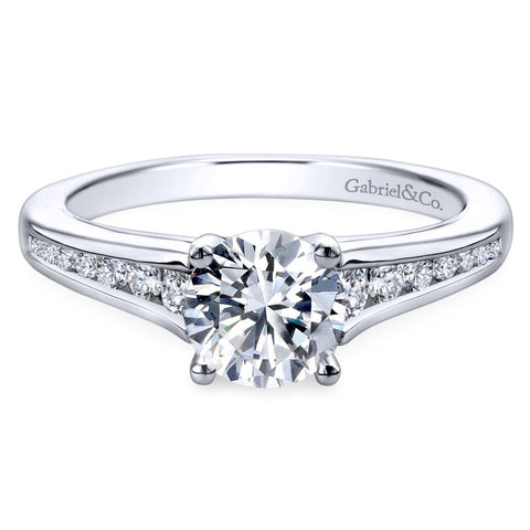 Gabriel Bridal Collection White Gold Diamond Straight Channel Set Engagement Ring (0.29 ctw)