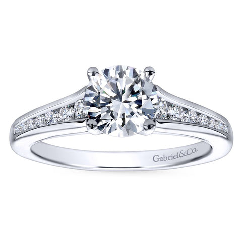 Gabriel Bridal Collection White Gold Diamond Straight Channel Set Engagement Ring (0.29 ctw)