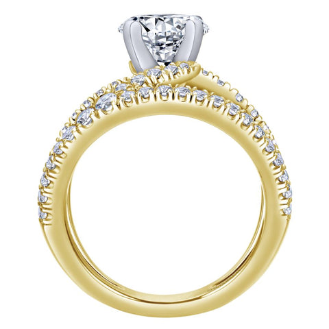 Gabriel Bridal Collection Yellow Gold Split Shank Engagement Ring (0.68 ctw)