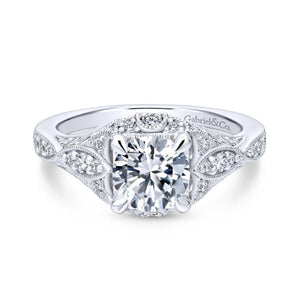 Gabriel Victorian Collection White Gold Halo Engagement Ring (0.29 CTW)