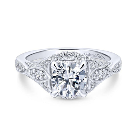 Gabriel Victorian Collection White Gold Halo Engagement Ring (0.29 CTW)