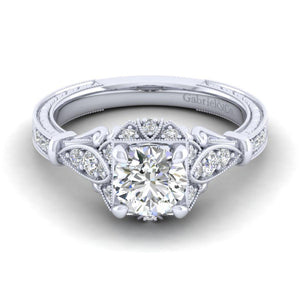 Gabriel Victorian Collection White Gold Halo Engagement Ring (0.29 CTW)