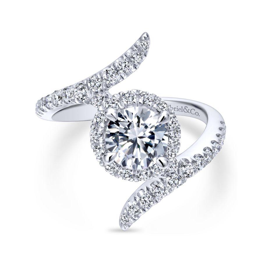 Gabriel Nova Collection White Gold Halo Engagement Ring (0.85 CTW)