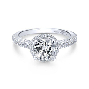 Gabriel Entwined Collection White Gold Halo Engagement Ring (0.64 CTW)