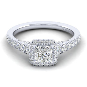 Gabriel Entwined Collection White Gold Halo Engagement Ring (0.68 CTW)
