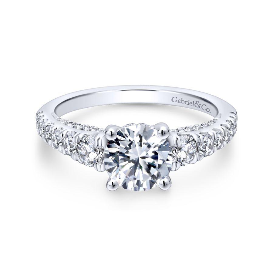 Gabriel Entwined Collection White Gold Straight Engagement Ring (0.81