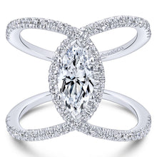 Load image into Gallery viewer, Gabriel Bridal Collection White Gold Halo Engagement Ring (0.5 ctw)