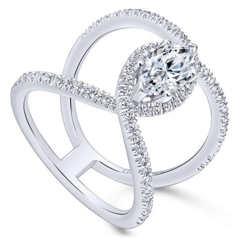 Gabriel Bridal Collection White Gold Halo Engagement Ring (0.5 ctw)