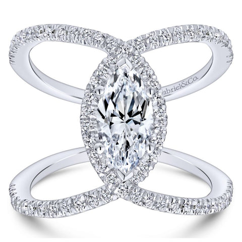 Gabriel Bridal Collection White Gold Halo Engagement Ring (0.5 ctw)