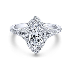 Gabriel Entwined Collection White Gold Halo Engagement Ring (0.63 CTW)