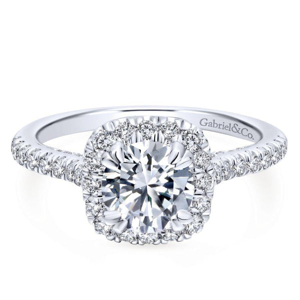 Gabriel Entwined Collection White Gold Halo Engagement Ring (0.64 CTW)