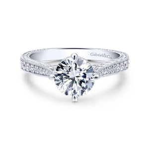 Gabriel Crown Collection White Gold Straight Engagement Ring (0.23 CTW)