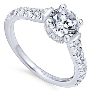 Gabriel Bridal Collection White Gold Engagement Ring with Contemporary Gold Accents (0.55 ctw)