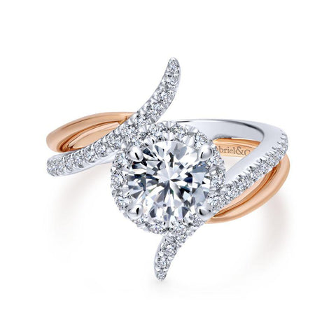 Gabriel Nova Collection White Gold Halo Engagement Ring (0.68 CTW)