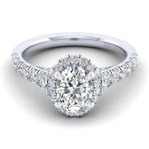 Gabriel Entwined Collection White Gold Halo Engagement Ring (0.8 CTW)