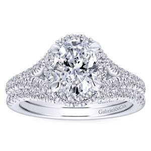 Gabriel Bridal Collection White Gold Halo Engagement Ring (0.4946 ctw)