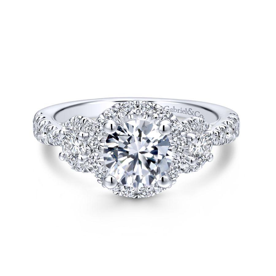 Halo 3 stone diamond rings Clearance