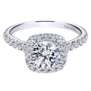 Gabriel Bridal Collection White Gold Halo Engagement Ring (0.42 ctw)