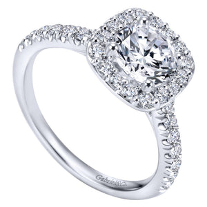 Gabriel Bridal Collection White Gold Halo Engagement Ring (0.42 ctw)