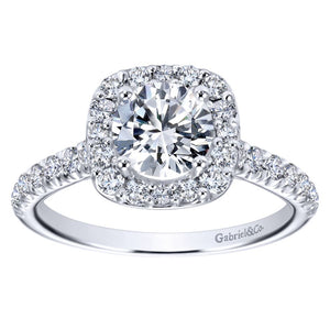 Gabriel Bridal Collection White Gold Halo Engagement Ring (0.42 ctw)