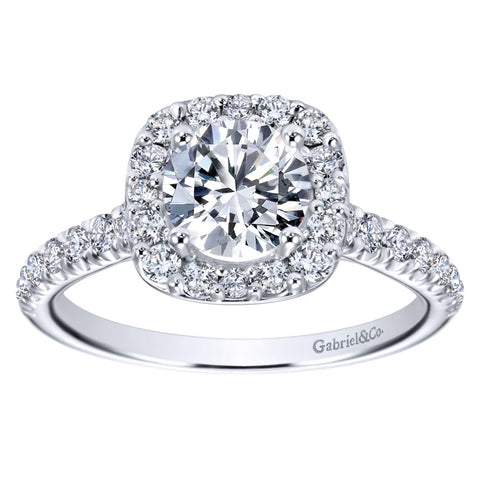 Gabriel Bridal Collection White Gold Halo Engagement Ring (0.42 ctw)