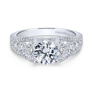 Gabriel Entwined Collection White Gold Straight Engagement Ring (0.7 CTW)