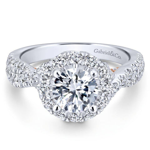 Gabriel Blush Collection White Gold Halo Engagement Ring (1.01 CTW)