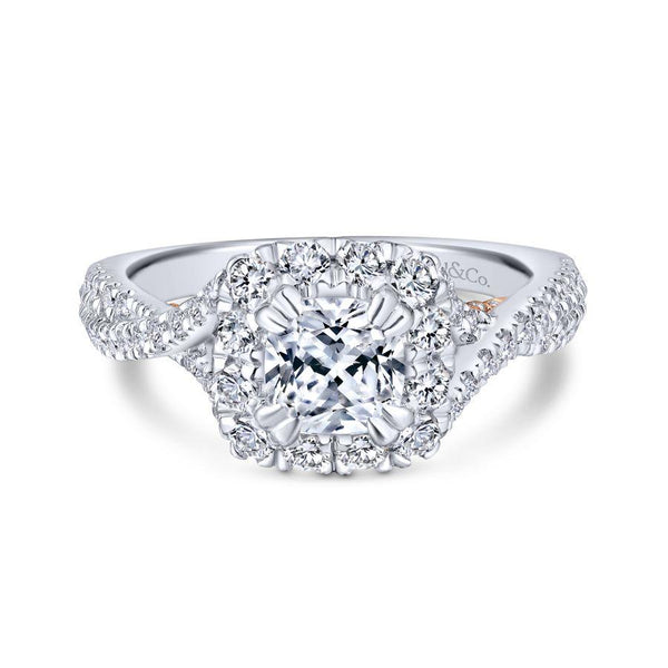 Gabriel Blush Collection White Gold Halo Engagement Ring (0.83 CTW)