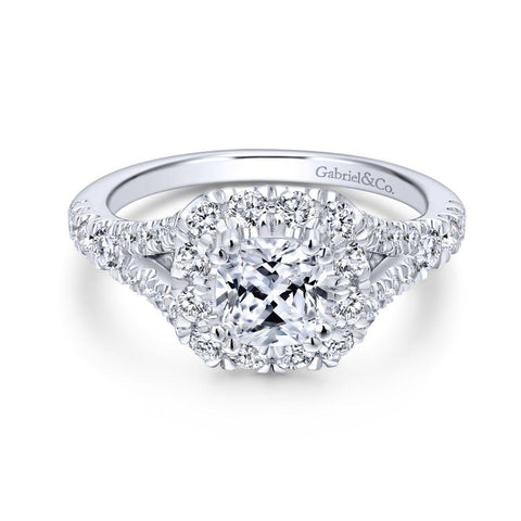 Gabriel Blush Collection White Gold Halo Engagement Ring (0.92 CTW)
