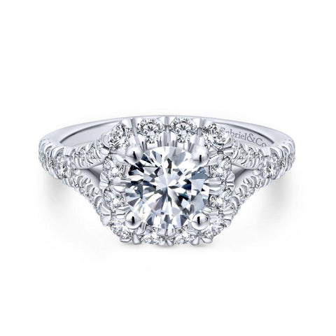Gabriel Blush Collection White Gold Halo Engagement Ring (1.06 CTW)
