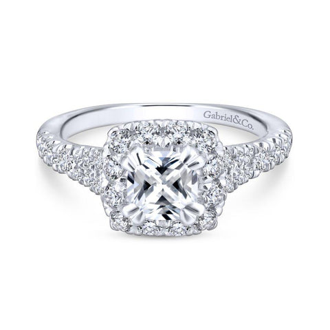 Gabriel Blush Collection White Gold Halo Engagement Ring (0.91 CTW)
