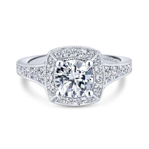 Gabriel Entwined Collection White Gold Halo Engagement Ring (0.8 CTW)