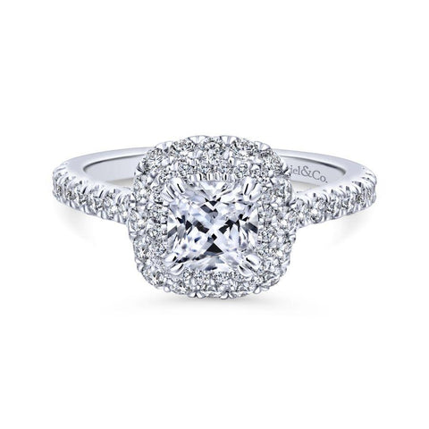 Gabriel Entwined Collection White Gold Double Halo Engagement Ring (1.02 CTW)