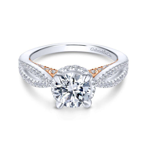 Gabriel Crown Collection White Gold Split Shank Engagement Ring (0.63 CTW)