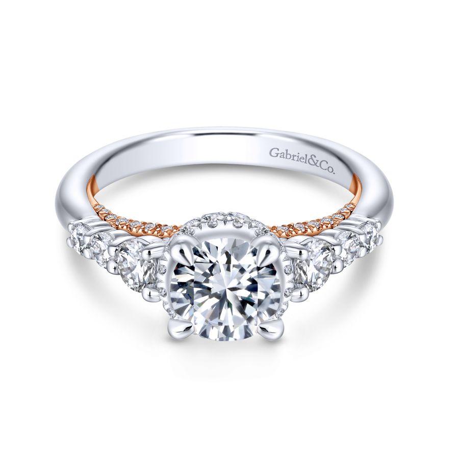 Gabriel Crown Collection White Gold Straight Engagement Ring (0.88 CTW)
