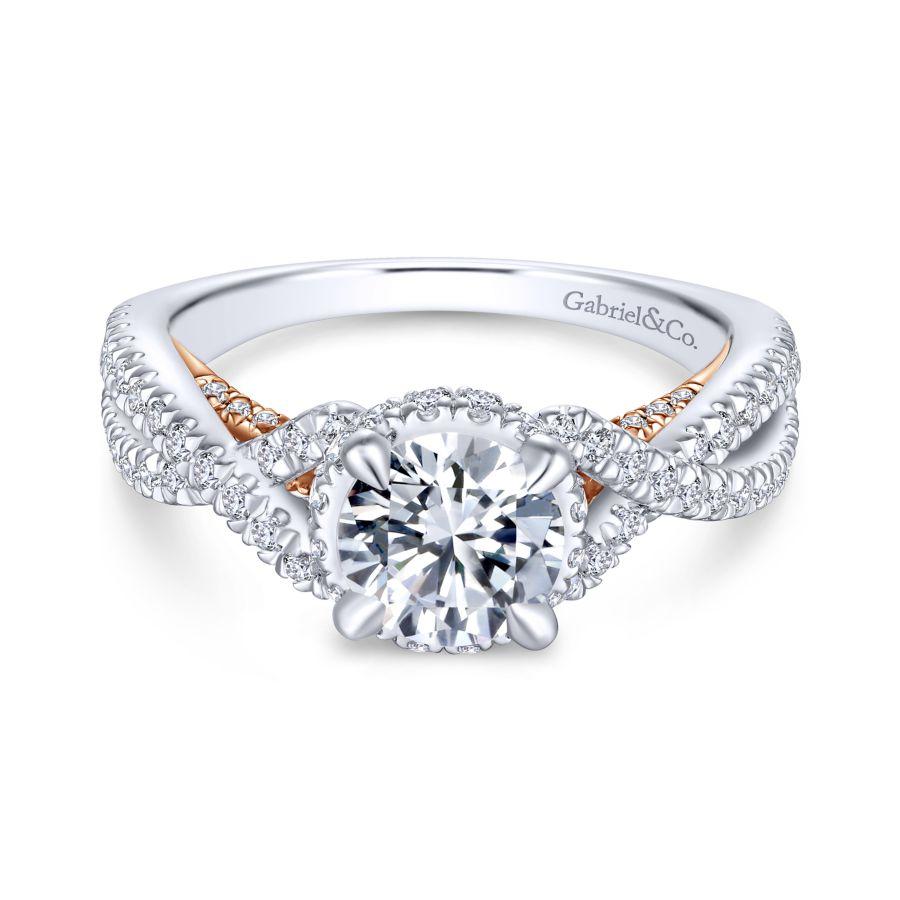Gabriel Crown Collection White Gold Twisted Engagement Ring (0.75 CTW)