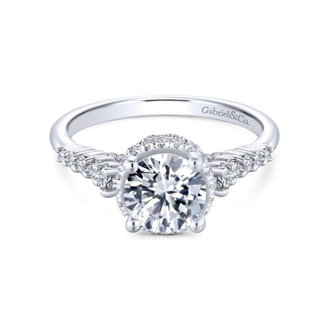Gabriel Infinity Collection White Gold Straight Engagement Ring (0.55 CTW)