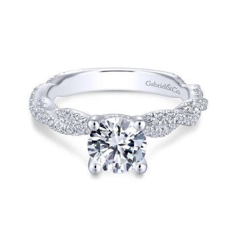 Gabriel Contemporary Collection White Gold Twisted Engagement Ring (0.47 CTW)
