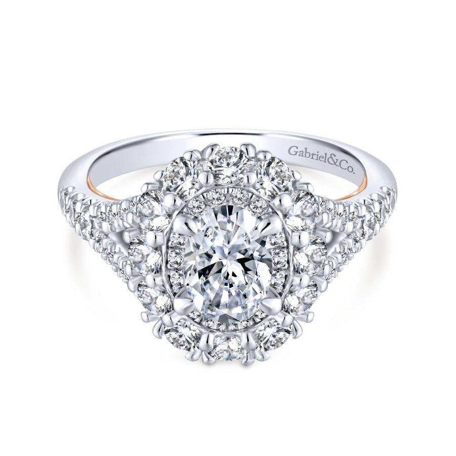 Gabriel Embrace Collection White Gold Double Halo Engagement Ring (1.37 CTW)