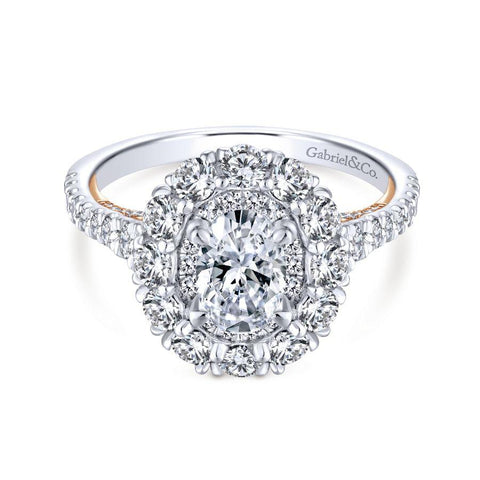 Gabriel Embrace Collection White Gold Double Halo Engagement Ring (1.39 CTW)