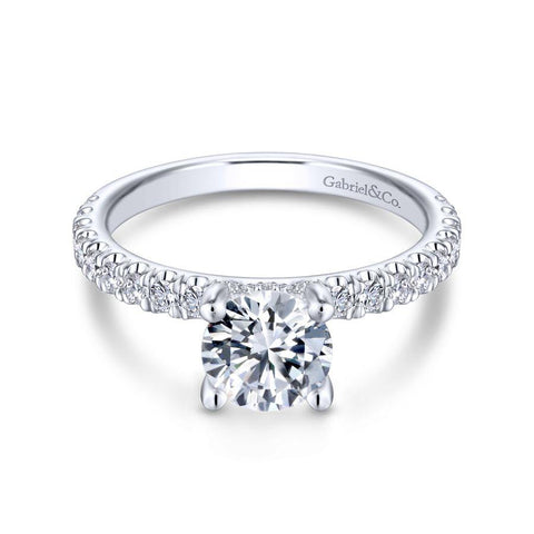 Gabriel Contemporary Collection White Gold Straight Engagement Ring (0.52 CTW)