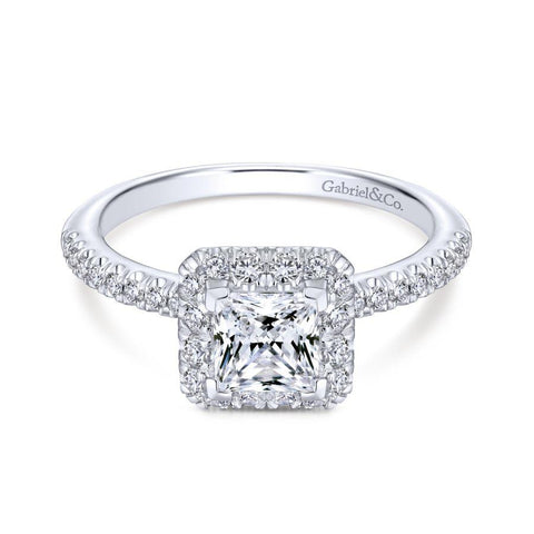 Gabriel Contemporary Collection White Gold Halo Engagement Ring (0.39 CTW)