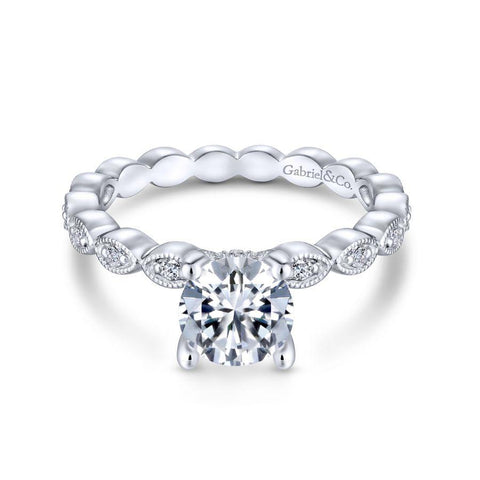 Gabriel Victorian Collection White Gold Straight Engagement Ring (0.27 CTW)