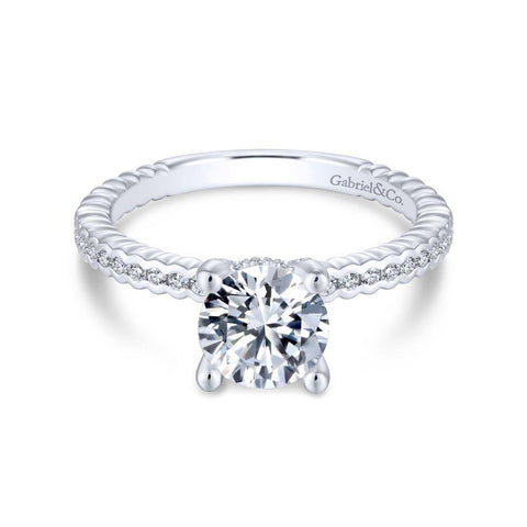 Gabriel Contemporary Collection White Gold Straight Engagement Ring (0.22 CTW)